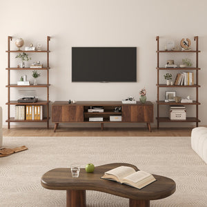 HomeRoots 48" Black Wood Etagere Bookcase - Sixteen Tiers, Integrated Drawer, Perfect for Stylish Storage Solutions 717458
