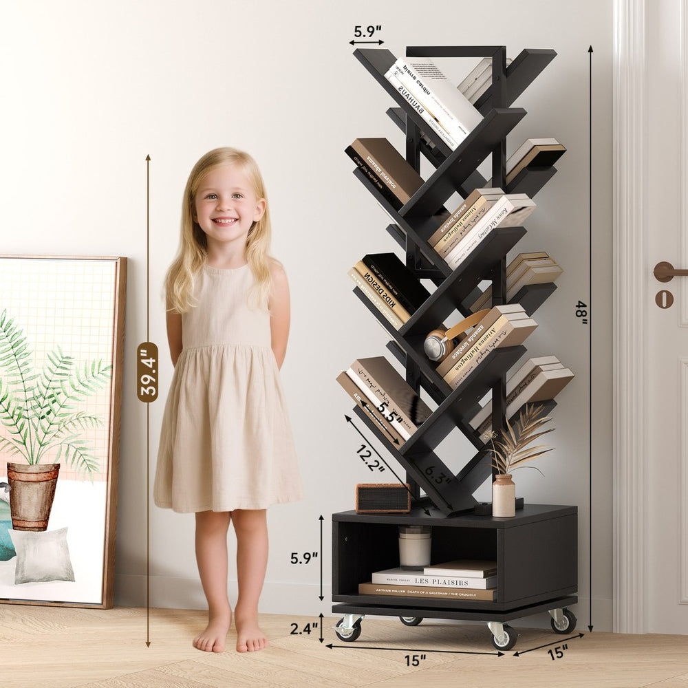 HomeRoots 80" Brown Wood Six-Tier Etagere Bookcase for Stylish Storage and Display in Any Space - Versatile Design 717460