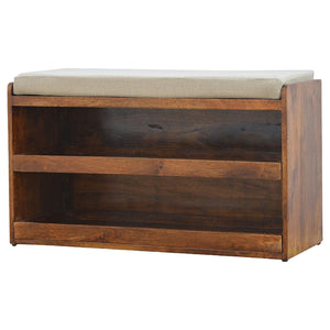 HomeRoots 35" Stylish Brown Boucle Upholstered Storage Bench with Solid Wood Frame for Compact Entryway Seating 717468