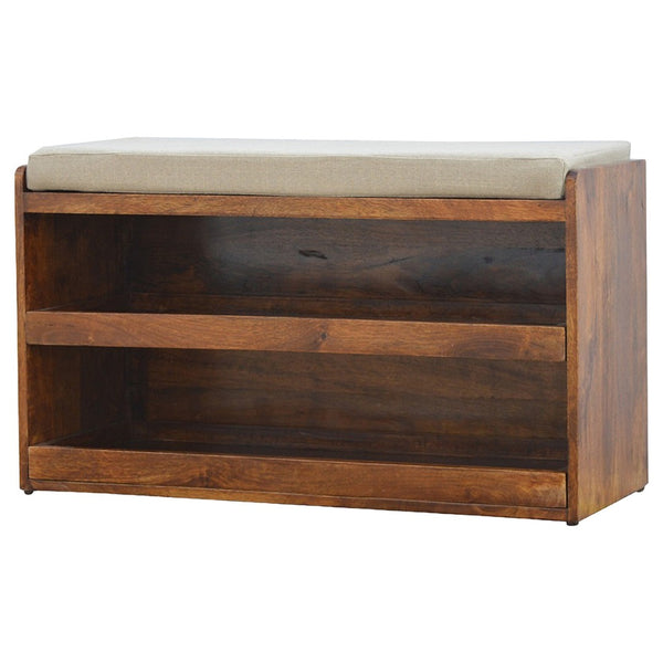 HomeRoots 35" Stylish Brown Boucle Upholstered Storage Bench with Solid Wood Frame for Compact Entryway Seating 717468
