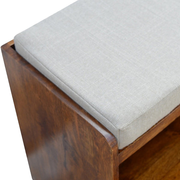HomeRoots 35" Stylish Brown Boucle Upholstered Storage Bench with Solid Wood Frame for Compact Entryway Seating 717468