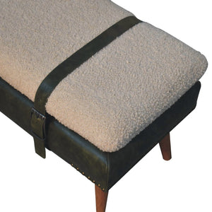 HomeRoots 35" Brown Genuine Leather Storage Bench with Solid Wood Frame - Stylish, Comfortable & Compact Design 717469