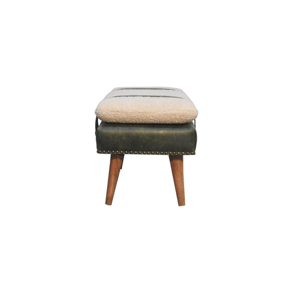 HomeRoots 35" Brown Genuine Leather Storage Bench with Solid Wood Frame - Stylish, Comfortable & Compact Design 717469