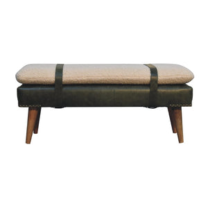 HomeRoots 35" Brown Genuine Leather Storage Bench with Solid Wood Frame - Stylish, Comfortable & Compact Design 717469