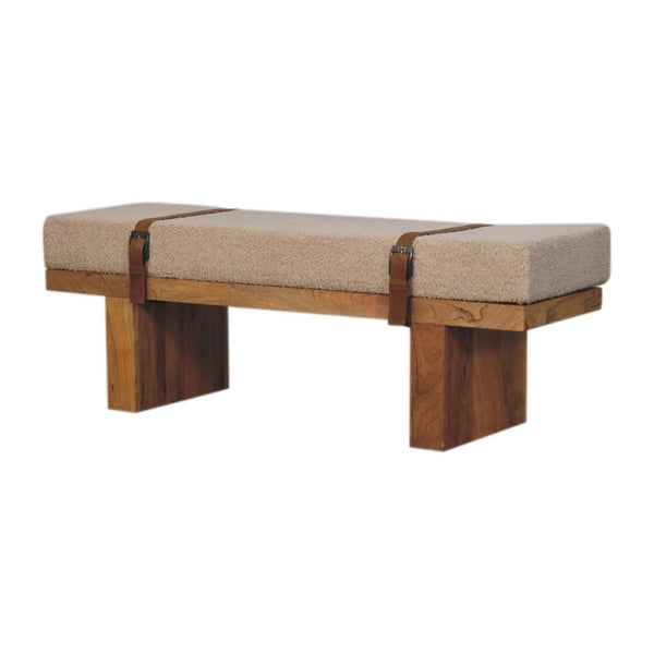 HomeRoots 25" Brown Boucle Upholstered Storage Bench with Solid Wood Frame – Stylish Seating & Hidden Storage 717475