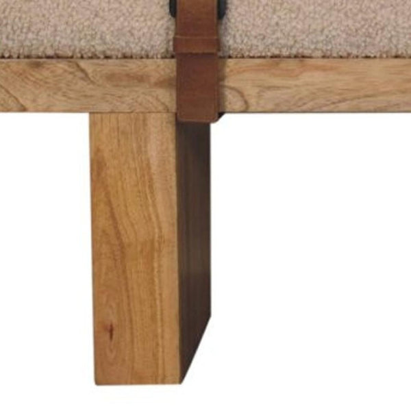 HomeRoots 25" Brown Boucle Upholstered Storage Bench with Solid Wood Frame – Stylish Seating & Hidden Storage 717475