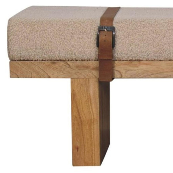 HomeRoots 25" Brown Boucle Upholstered Storage Bench with Solid Wood Frame – Stylish Seating & Hidden Storage 717475