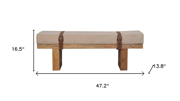 HomeRoots 25" Brown Boucle Upholstered Storage Bench with Solid Wood Frame – Stylish Seating & Hidden Storage 717475