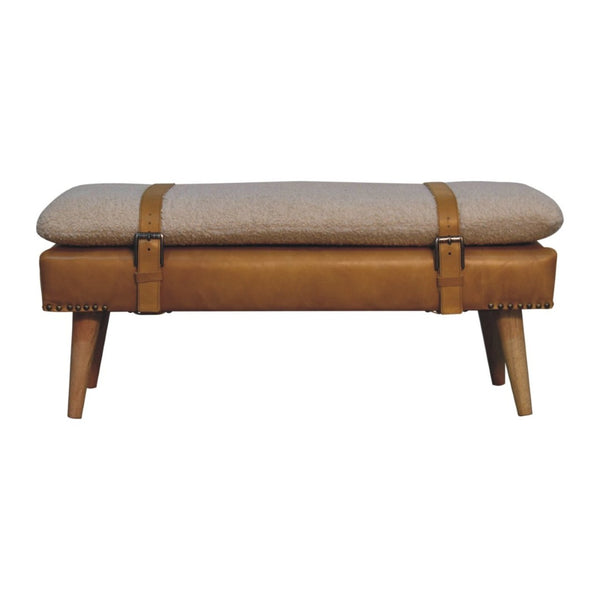 HomeRoots 35" Brown Linen Upholstered Storage Bench with Solid Wood Frame & Hidden Cabinet for Clutter-Free Living 717477