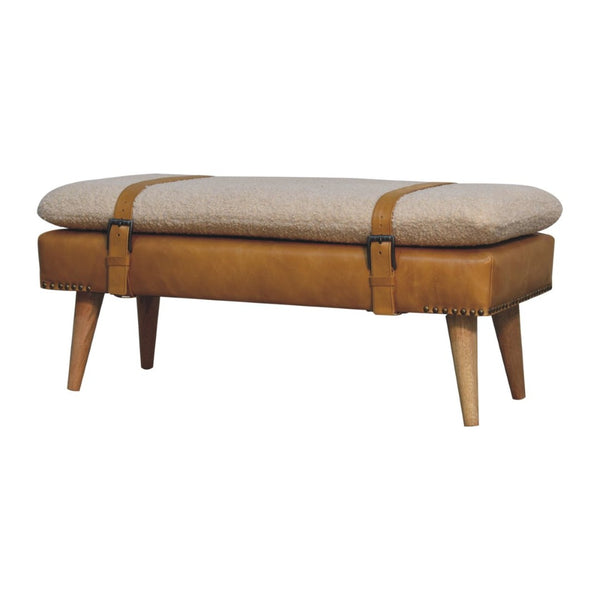 HomeRoots 35" Brown Linen Upholstered Storage Bench with Solid Wood Frame & Hidden Cabinet for Clutter-Free Living 717477