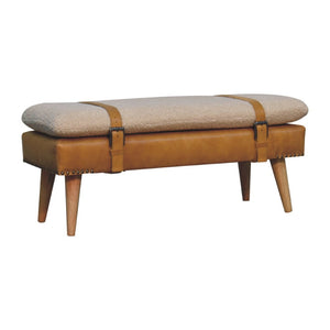 HomeRoots 35" Brown Linen Upholstered Storage Bench with Solid Wood Frame & Hidden Cabinet for Clutter-Free Living 717477