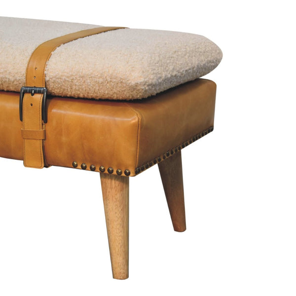 HomeRoots 35" Brown Linen Upholstered Storage Bench with Solid Wood Frame & Hidden Cabinet for Clutter-Free Living 717477