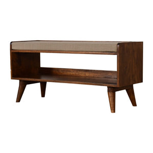 HomeRoots 35" Brown Upholstered Storage Bench - Stylish Solid Wood Frame with Hidden Cabinet for Clutter-Free Living 717478
