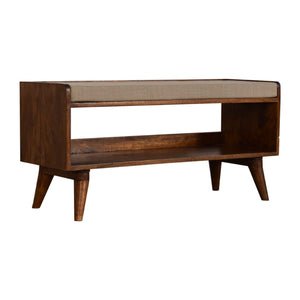HomeRoots 35" Brown Upholstered Storage Bench - Stylish Solid Wood Frame with Hidden Cabinet for Clutter-Free Living 717478