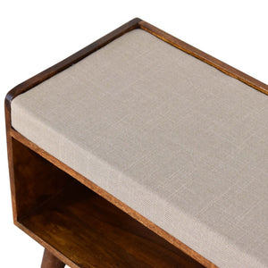 HomeRoots 35" Brown Upholstered Storage Bench - Stylish Solid Wood Frame with Hidden Cabinet for Clutter-Free Living 717478