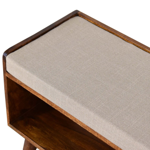 HomeRoots 35" Brown Upholstered Storage Bench - Stylish Solid Wood Frame with Hidden Cabinet for Clutter-Free Living 717478