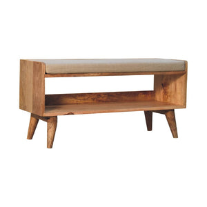 HomeRoots 35" Brown Linen Upholstered Storage Bench with Solid Wood Frame, Versatile Style & Hidden Cabinet 717479