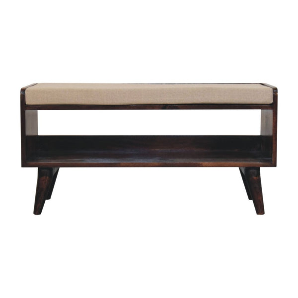 HomeRoots 35" Brown Genuine Leather Storage Bench with Solid Wood Frame, Stylish Upholstered Seating Solution 717480