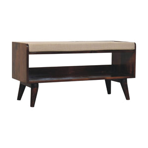 HomeRoots 35" Brown Genuine Leather Storage Bench with Solid Wood Frame, Stylish Upholstered Seating Solution 717480