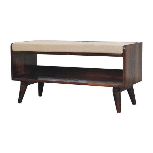 HomeRoots 35" Brown Genuine Leather Storage Bench with Solid Wood Frame, Stylish Upholstered Seating Solution 717480