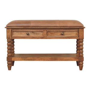 HomeRoots 35" Brown Boucle Upholstered Storage Bench - Solid Wood Frame, Stylish Cabinet for Entryways & More 717482
