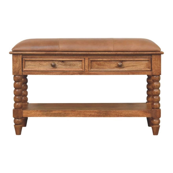 HomeRoots 35" Brown Boucle Upholstered Storage Bench - Solid Wood Frame, Stylish Cabinet for Entryways & More 717482