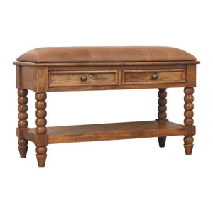 HomeRoots 35" Brown Boucle Upholstered Storage Bench - Solid Wood Frame, Stylish Cabinet for Entryways & More 717482
