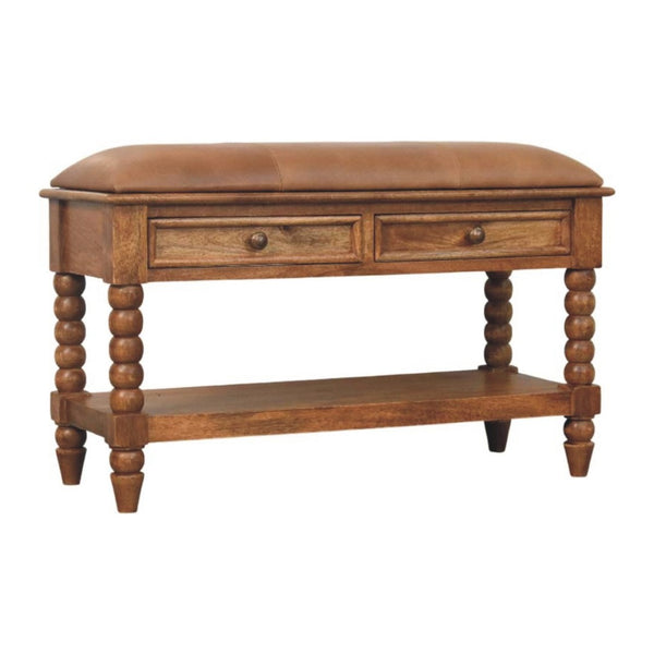 HomeRoots 35" Brown Boucle Upholstered Storage Bench - Solid Wood Frame, Stylish Cabinet for Entryways & More 717482