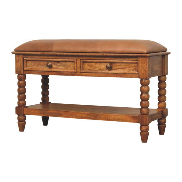 HomeRoots 35" Brown Boucle Upholstered Storage Bench - Solid Wood Frame, Stylish Cabinet for Entryways & More 717482