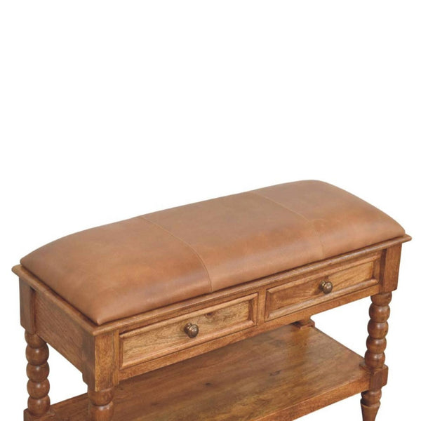 HomeRoots 35" Brown Boucle Upholstered Storage Bench - Solid Wood Frame, Stylish Cabinet for Entryways & More 717482