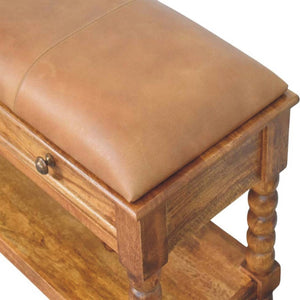 HomeRoots 35" Brown Boucle Upholstered Storage Bench - Solid Wood Frame, Stylish Cabinet for Entryways & More 717482