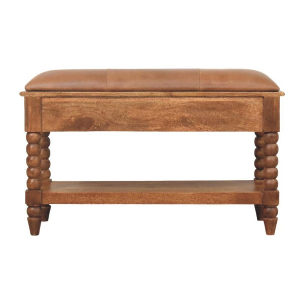HomeRoots 35" Brown Boucle Upholstered Storage Bench - Solid Wood Frame, Stylish Cabinet for Entryways & More 717482