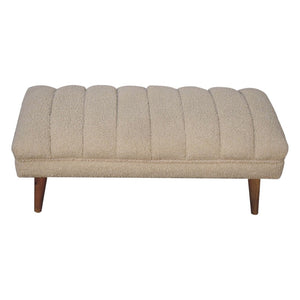 HomeRoots 33" Brown Boucle Upholstered Storage Bench with Solid Wood Frame - Stylish Entryway Seating & Organizing 717484