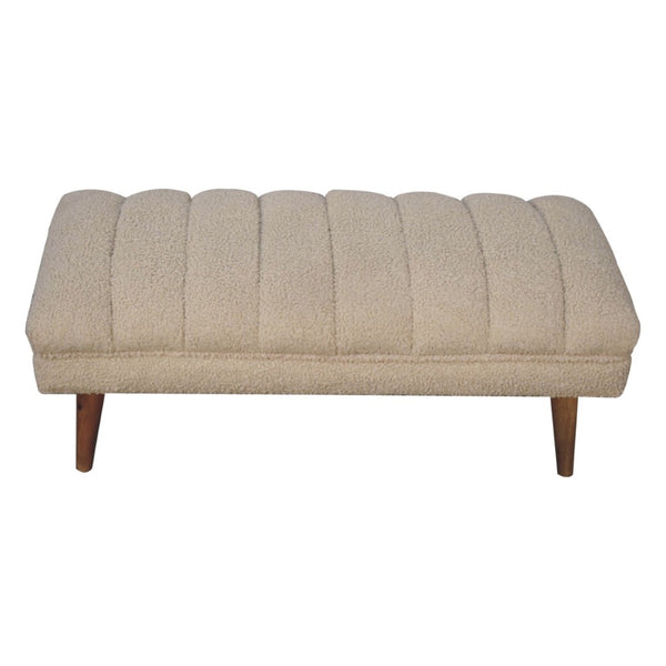 HomeRoots 33" Brown Boucle Upholstered Storage Bench with Solid Wood Frame - Stylish Entryway Seating & Organizing 717484