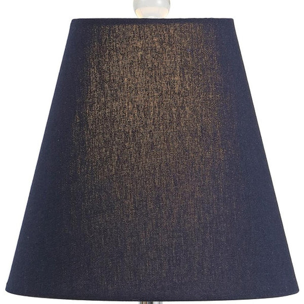 HomeRoots 26" Clear Glass Novelty Table Lamp – Elegant LED Drum Shade for Modern Ambient Lighting Decor 717486