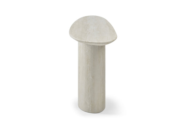 HomeRoots 60" Elegant White Marble Double Pedestal Console Table - Modern Design for Home & Office Decor 717493