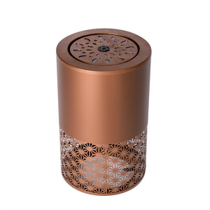 English Elm 20.87"h Brown Powder-coated Metal Outdoor Fountain Geometric Cutout with Warm Led Glow N765P355071B