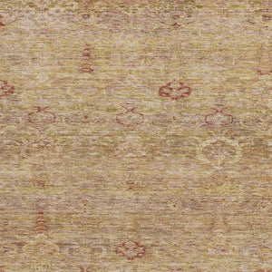 HomeRoots 5' X 8' Coral and Taupe Abstract Area Rug - Stylish, Washable, UV-Protected for Modern Homes 717502