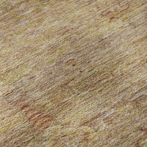 HomeRoots 5' X 8' Coral and Taupe Abstract Area Rug - Stylish, Washable, UV-Protected for Modern Homes 717502