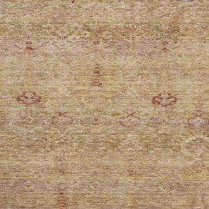 HomeRoots 8' Coral and Taupe Abstract Rug - Washable, UV-Protected, Stain-Resistant for Modern Homes & Patios 717503