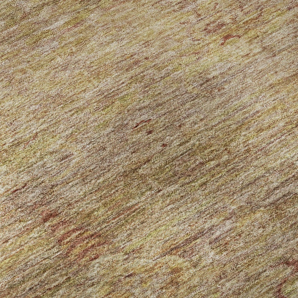 HomeRoots 8' Coral and Taupe Abstract Rug - Washable, UV-Protected, Stain-Resistant for Modern Homes & Patios 717503