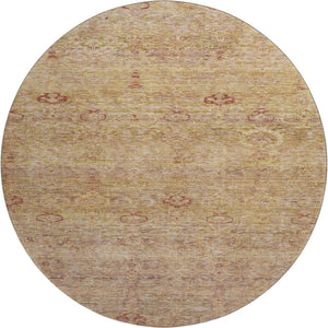 HomeRoots 8' X 10' Coral and Taupe Abstract Washable Area Rug – Durable, UV-Protected, Modern Home Accent! 717504