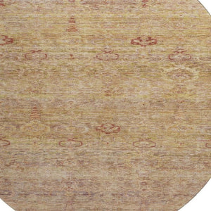 HomeRoots 8' X 10' Coral and Taupe Abstract Washable Area Rug – Durable, UV-Protected, Modern Home Accent! 717504