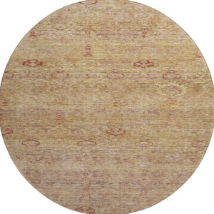 HomeRoots 8' X 10' Coral and Taupe Abstract Washable Area Rug – Durable, UV-Protected, Modern Home Accent! 717504