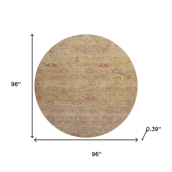 HomeRoots 8' X 10' Coral and Taupe Abstract Washable Area Rug – Durable, UV-Protected, Modern Home Accent! 717504