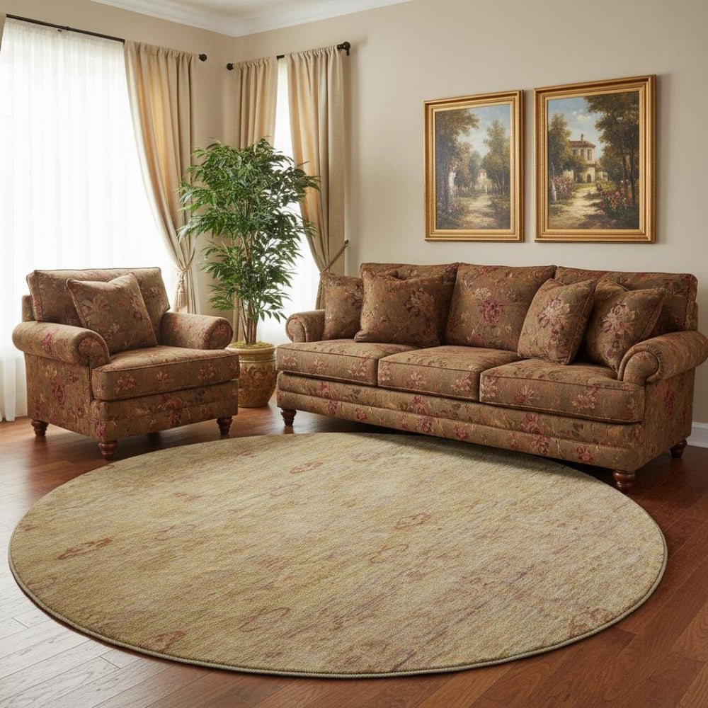 HomeRoots 8' X 10' Coral and Taupe Abstract Washable Area Rug – Durable, UV-Protected, Modern Home Accent! 717504