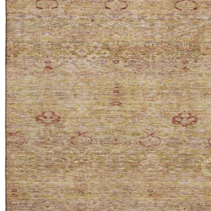 HomeRoots 9' X 12' Coral and Taupe Abstract Area Rug – Stylish, Washable, UV-Protected for Homes with Kids & Pets 717505