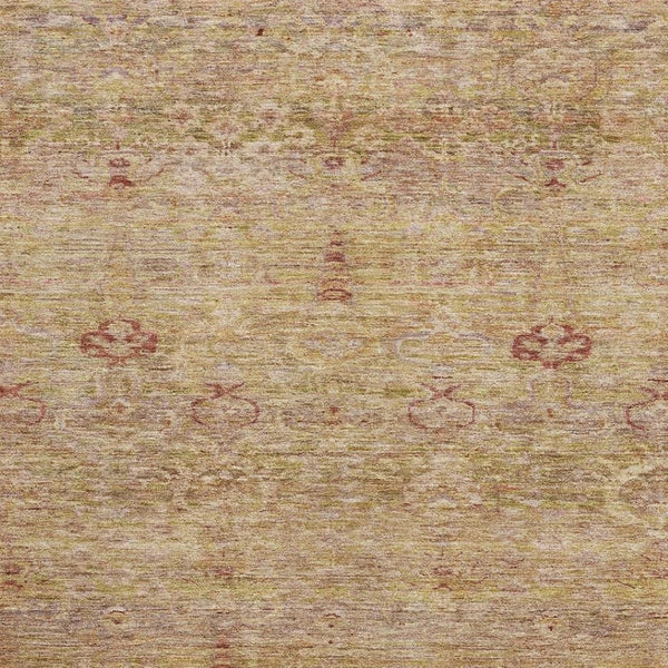 HomeRoots 10' X 14' Coral & Taupe Abstract Area Rug - UV Protected, Washable, Stain-Resistant & Stylish! 717506