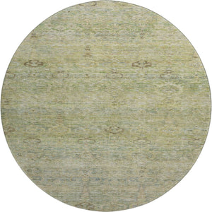 HomeRoots 8' X 10' Abstract Washable Area Rug in Green and Beige - UV Protected, Stain Resistant, Durable Design 717510
