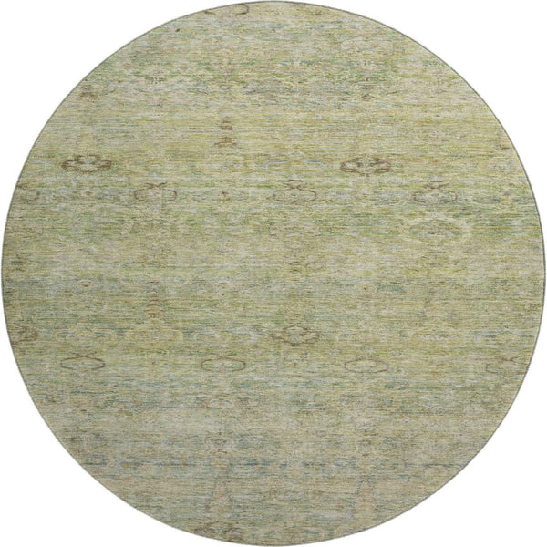 HomeRoots 8' X 10' Abstract Washable Area Rug in Green and Beige - UV Protected, Stain Resistant, Durable Design 717510